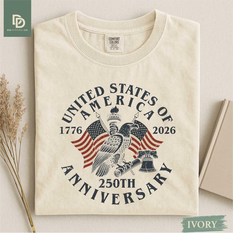 USA 250th Anniversary Comfort Colors Shirt, USA Flag Vintage T-Shirt, Usa 250th anniversary Independence Day Tee, 4th of July Patriotic Gift