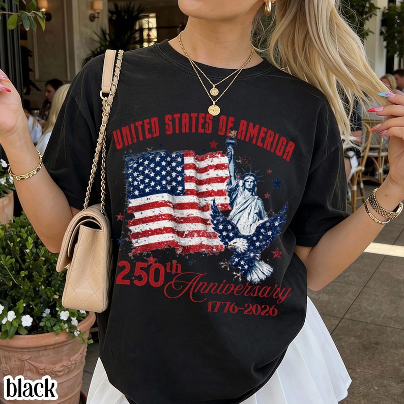 Comfort Colors United States of America 250th Anniversary Shirt Patriotic Vintage Flag 4th of July Tee 250 Years of Independence T-Shirt