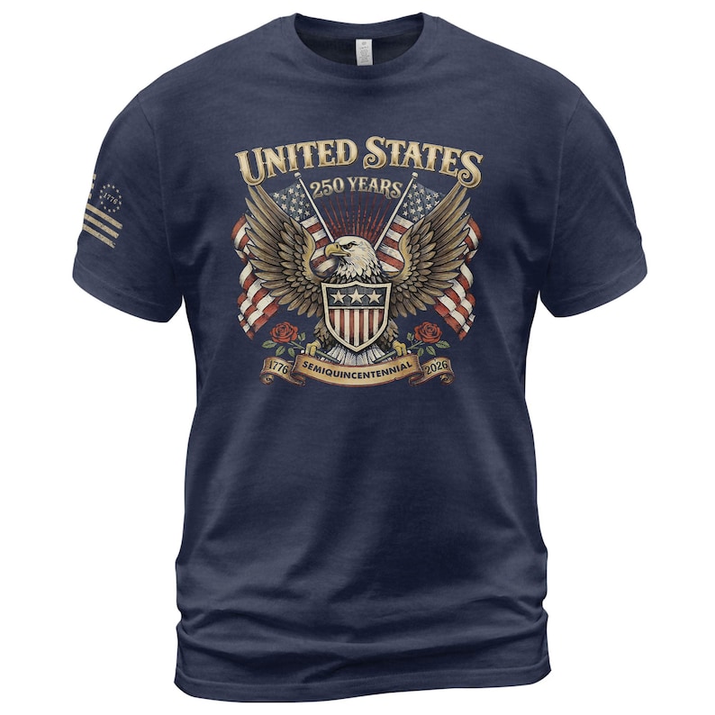Retro 250th Anniversary of The United States Shirt, USA Independence Day T shirt, Semiquincentennial 1776 2026, American Flag Patriots Gifts
