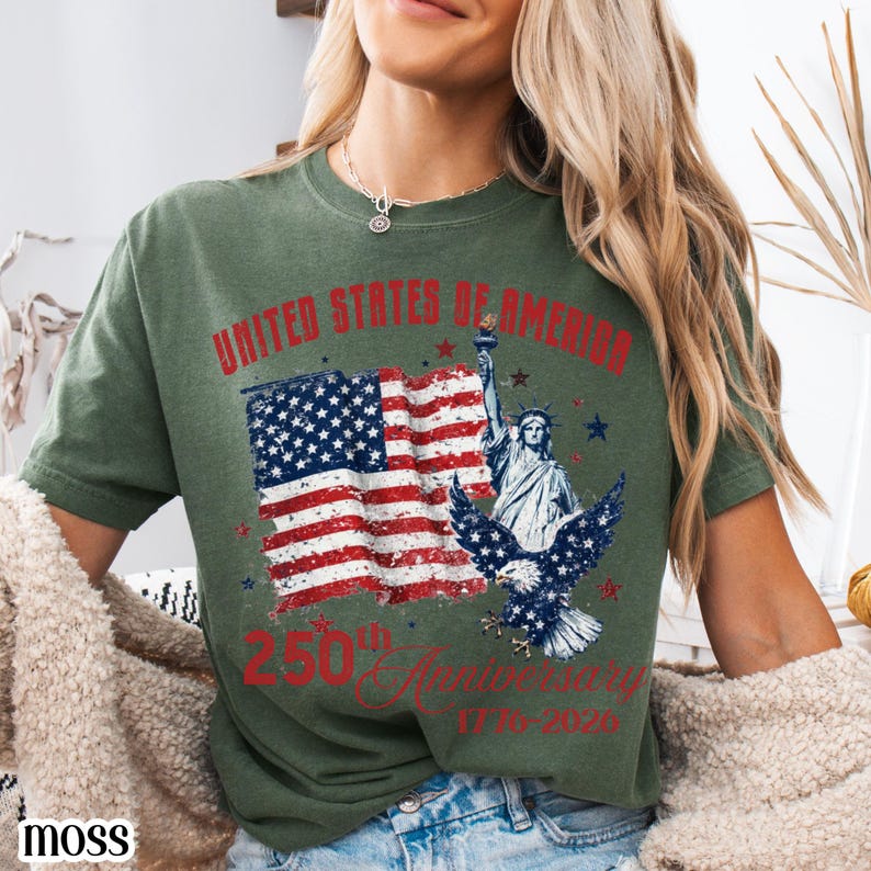 Comfort Colors United States of America 250th Anniversary Shirt Patriotic Vintage Flag 4th of July Tee 250 Years of Independence T-Shirt