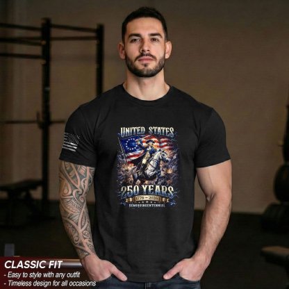 Retro 250th Anniversary of The United States Shirt, USA Independence Day T shirt, Semiquincentennial 1776 2026, American Flag Patriots Gifts