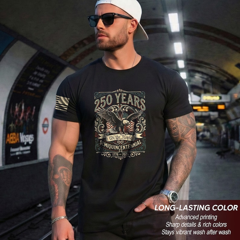 Retro 250th Anniversary of The United States Shirt, USA Independence Day T shirt, Semiquincentennial 1776 2026, American Flag Patriots Gifts