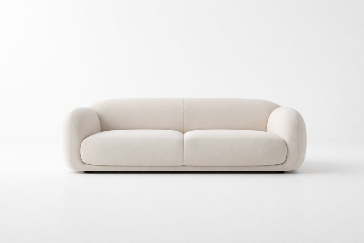 2-Sitzer Sofa Stoff Beige Schaumstoff Massivholz 220cm