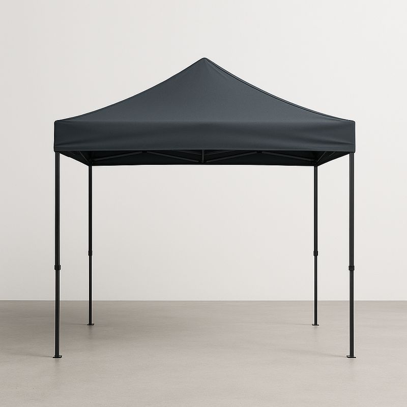 Faltbares Zelt, schwarz, 300 × 300 cm, aus UV-beständigem Polyestergewebe mit Stahlgestell