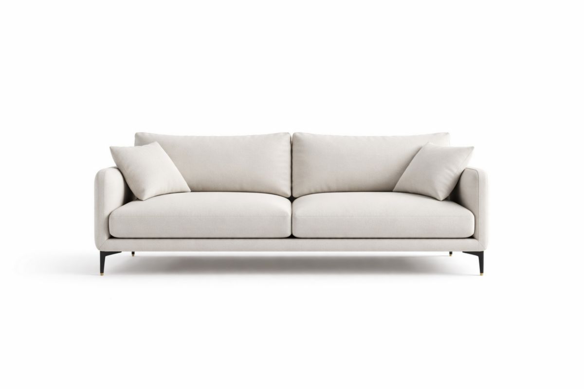 2-Sitzer Sofa Stoff Hellgrau mit Metallbeinen