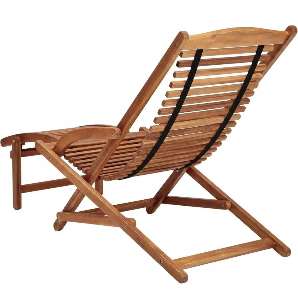 Wetterfeste Klappbare Gartenliege mit Abnehmbarer Fußstütze und Kissen