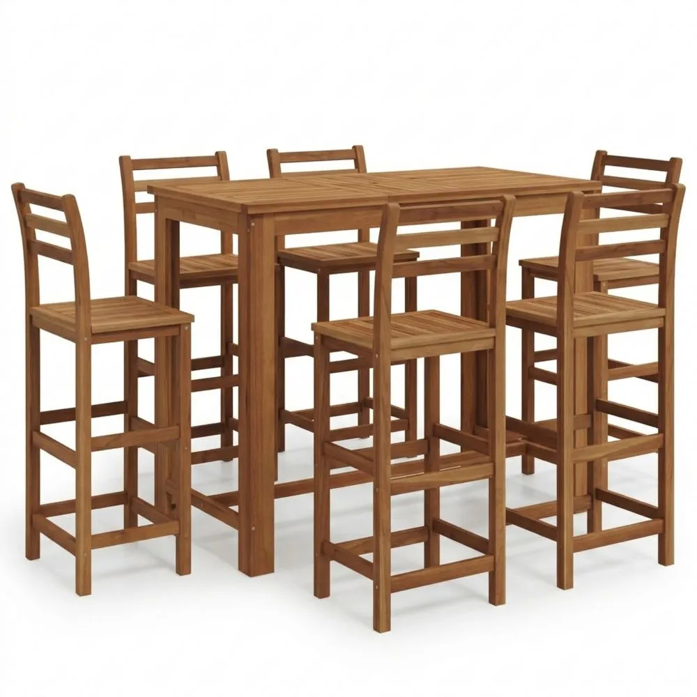 Massivholz Stehtisch Akazie 150x70x105 cm für Bar und Esszimmer