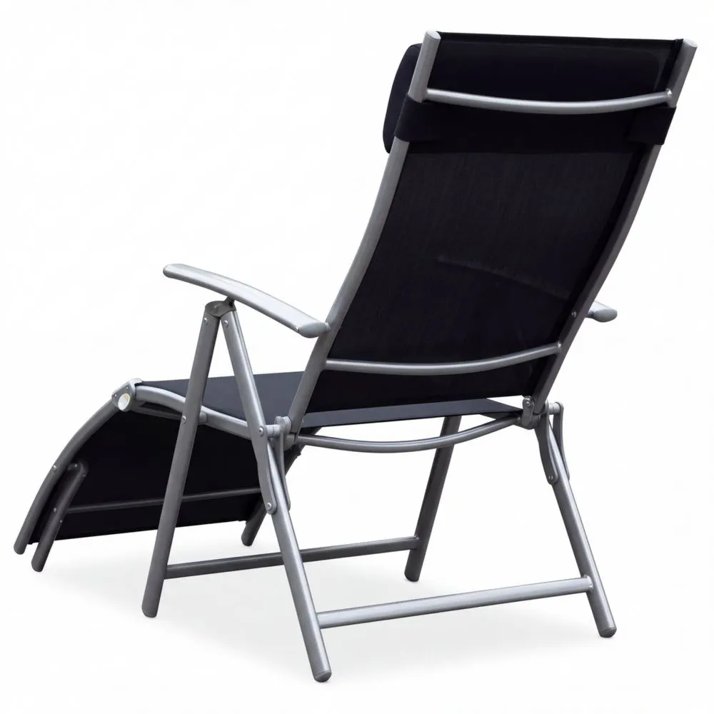 Klappbare Sonnenliege mit verstellbarer Rückenlehne, Gartentauglich, bis 165 kg
