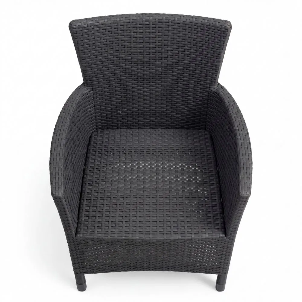 Bequemer Gartenstuhl aus Kunststoff in Graphit