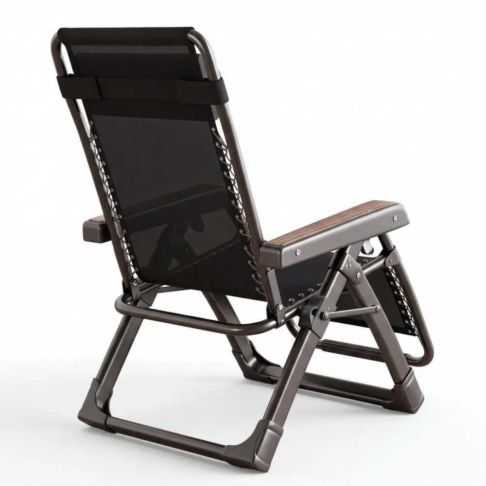 Verstellbare Klappliege mit Kopfstütze für Garten und Strand