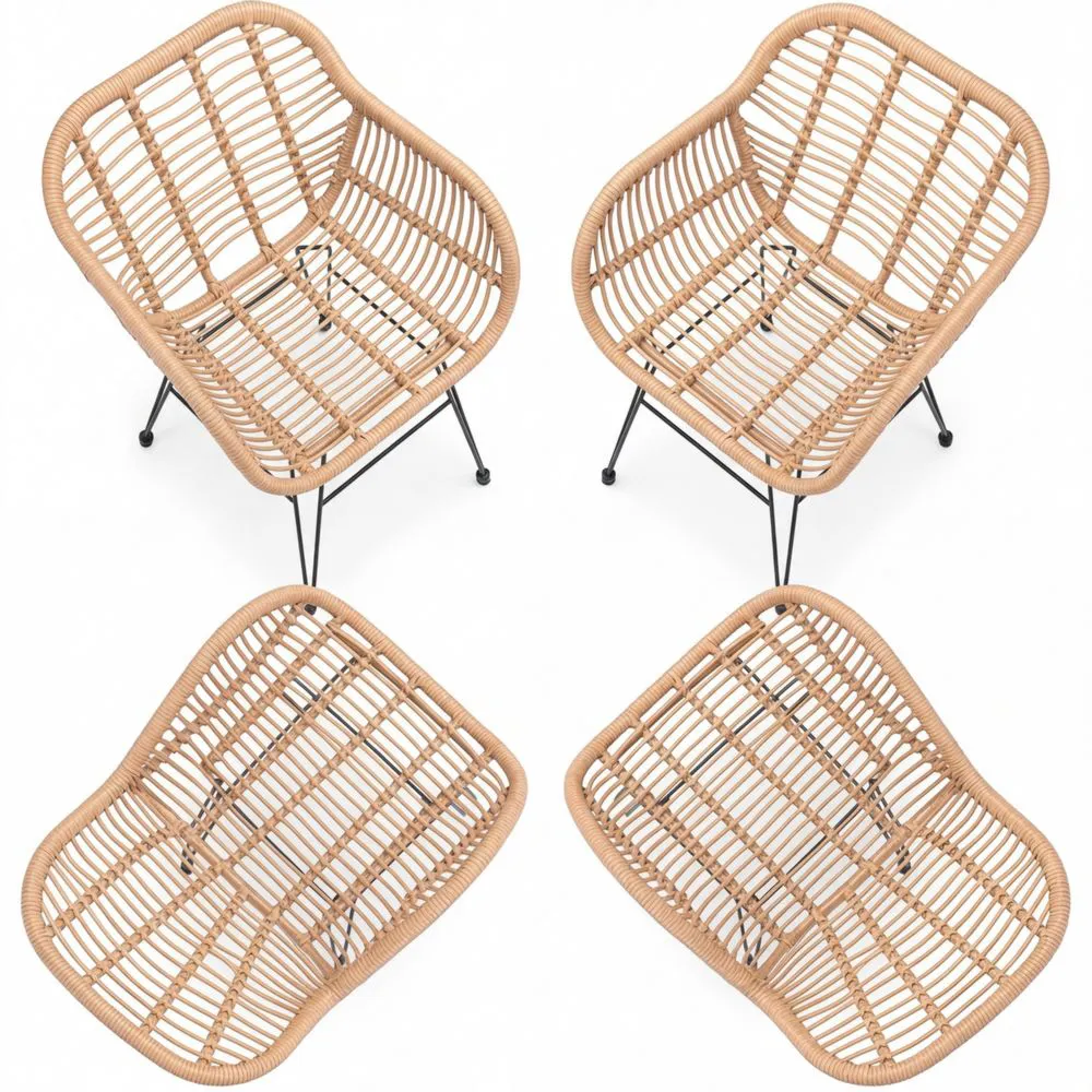 Wetterfeste Gartenstühle im Boho-Stil mit Auflagen