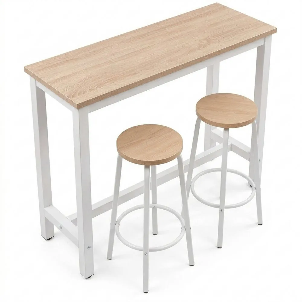 Bartisch-Set mit Hockern aus Holz und Metall, ideal für Küche oder Wohnzimmer