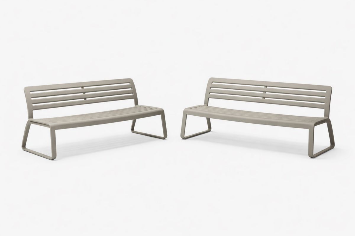 Kunststoff Gartenbank Set Sand 180cm