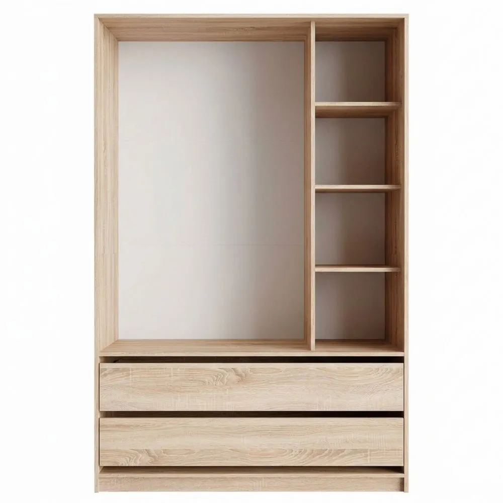Kleiderschrank Sonoma 100 x 200 cm mit 2 Schubladen zur Aufbewahrung