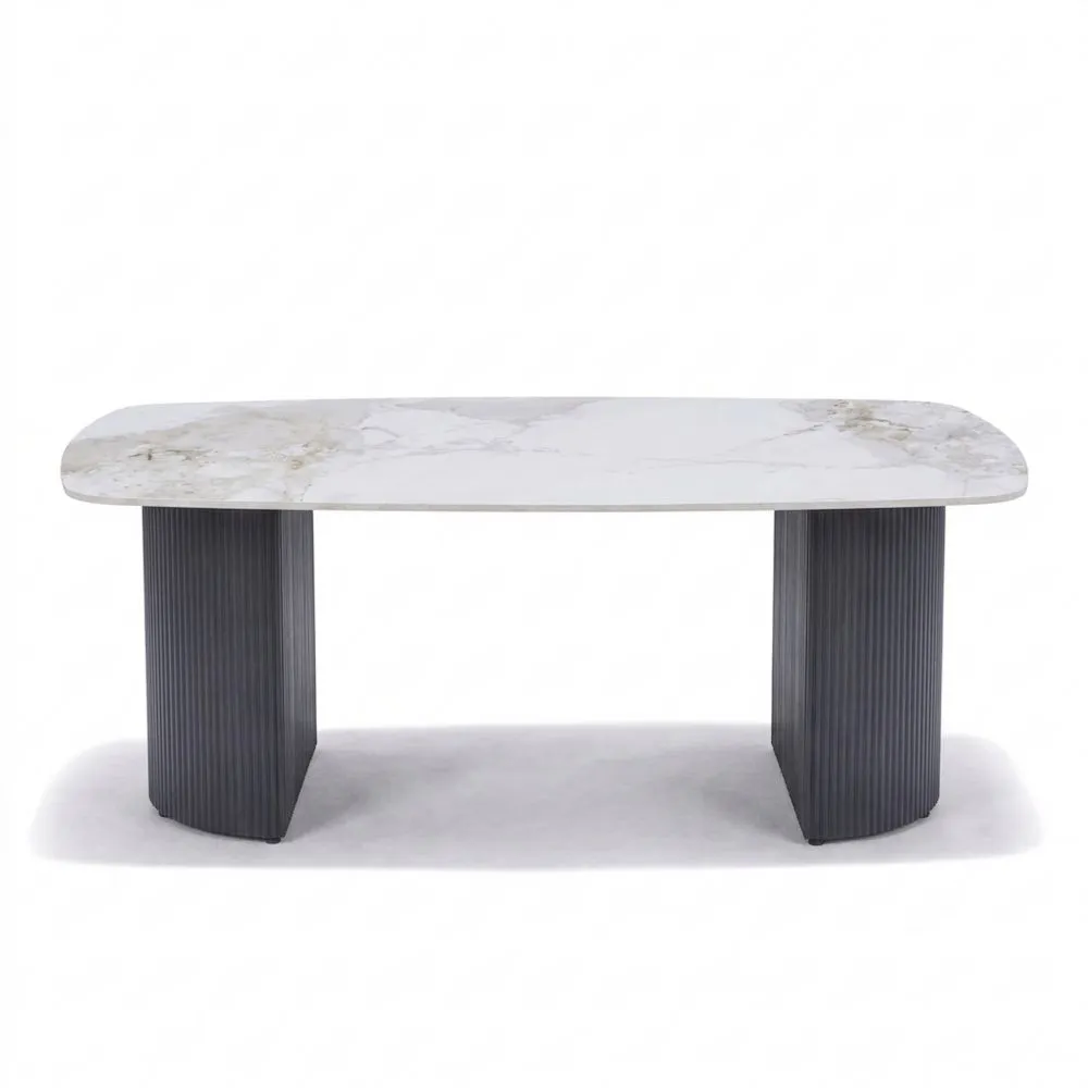 Moderner Keramik-Couchtisch in Travertinoptik, kratzfest und pflegeleicht