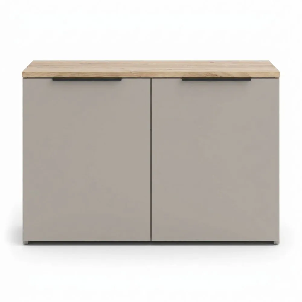 Moderne Kommode mit Türen, Greige, 80 x 50 cm