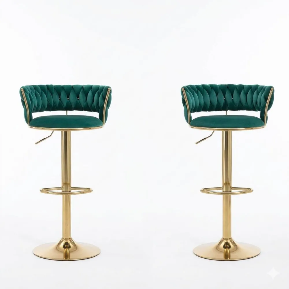 Höhenverstellbare Barhocker mit Drehfunktion, 2er-Set, Weiche Polsterung für Küche und Esszimmer