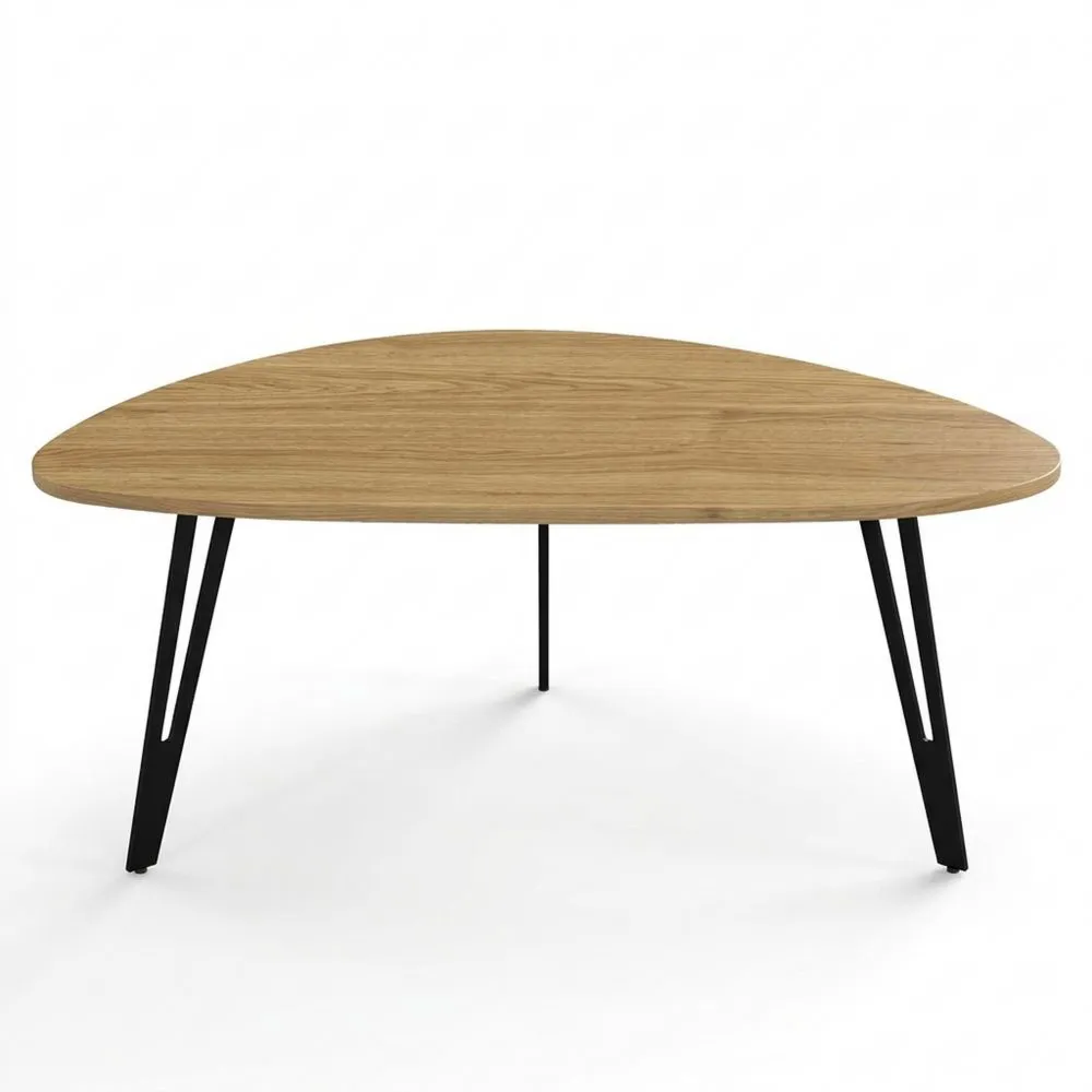 Ovaler Wohnzimmertisch aus Holz, kleiner Sofatisch, platzsparend & stilvoll