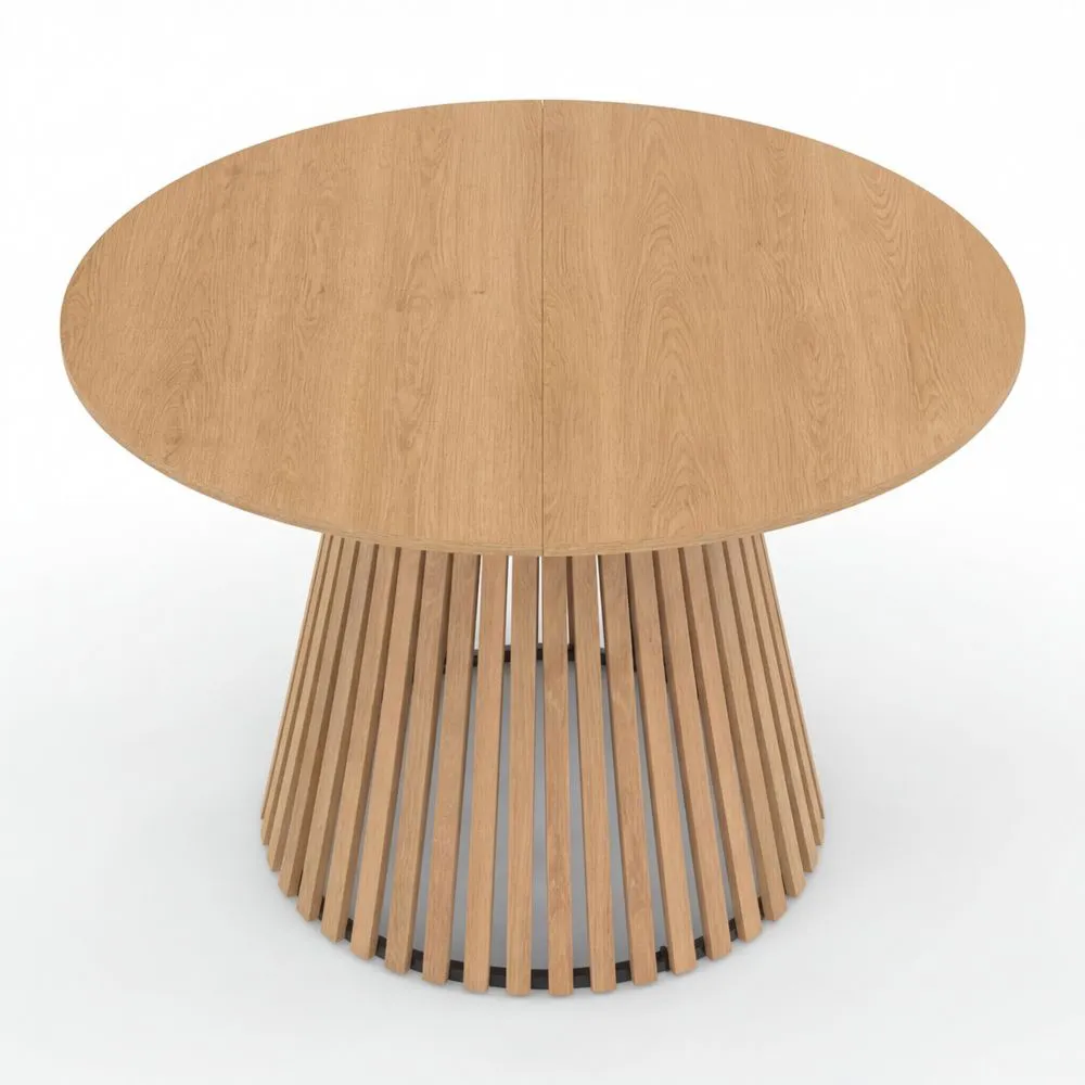 Runder Esstisch für 6 Personen mit Holzplatte, 110 cm