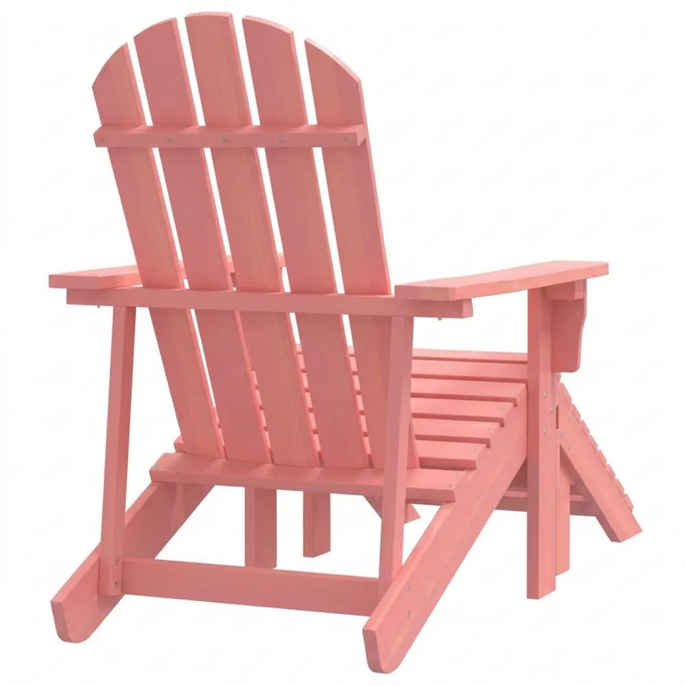 Adirondack Gartenstuhl aus Massivholz mit Fußstütze in Rosa für Garten und Terrasse