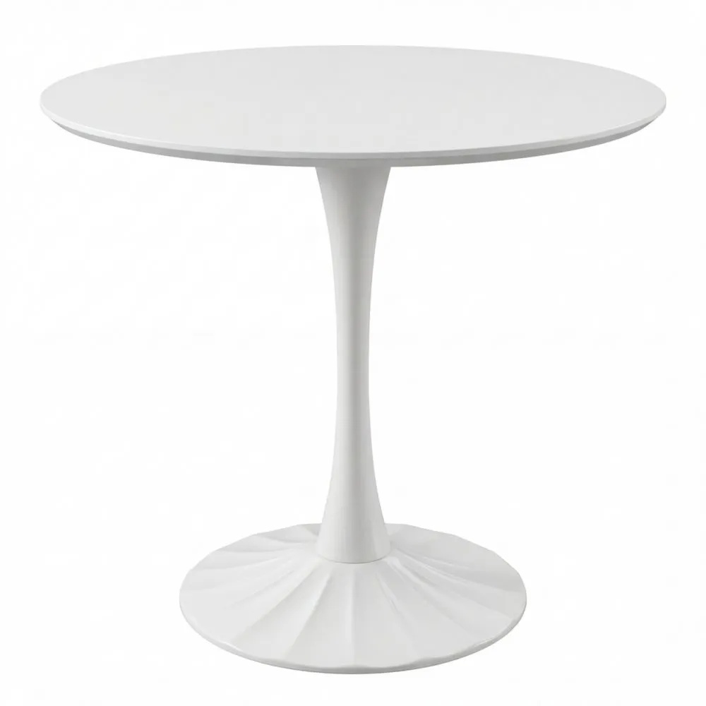 Runder Esstisch 80 cm für 2 Personen mit Stahlbeinen, rutschfester Fußauflage, modern für Küche und Wohnzimmer