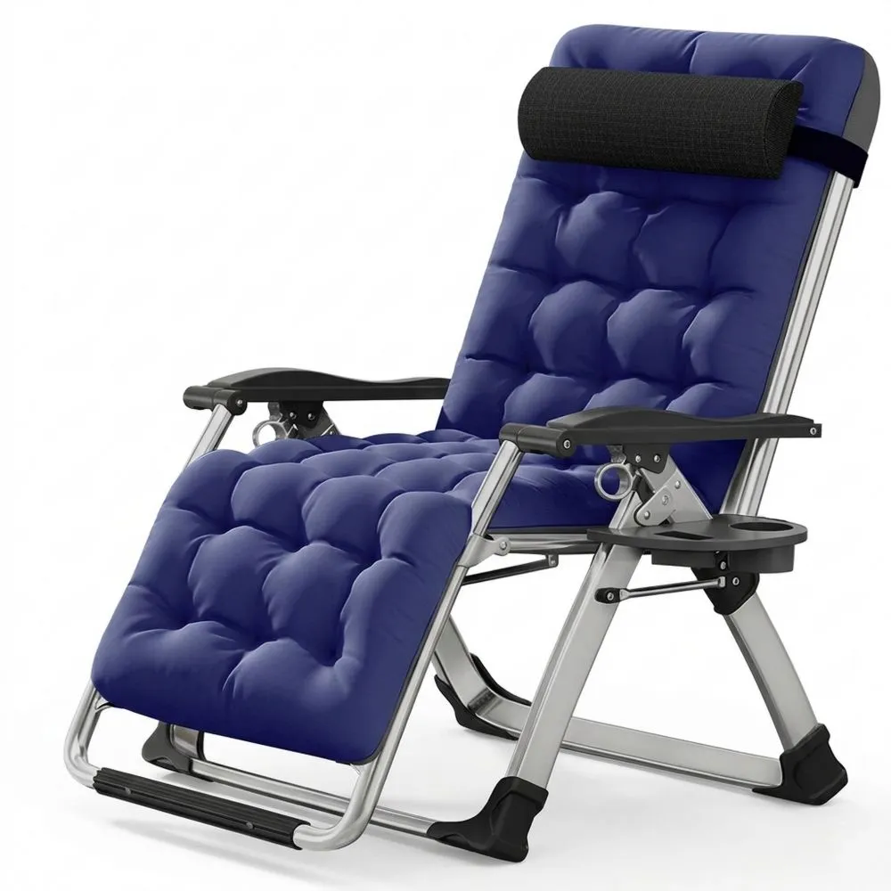 Verstellbarer Relaxstuhl für Garten und Camping mit Seitentasche