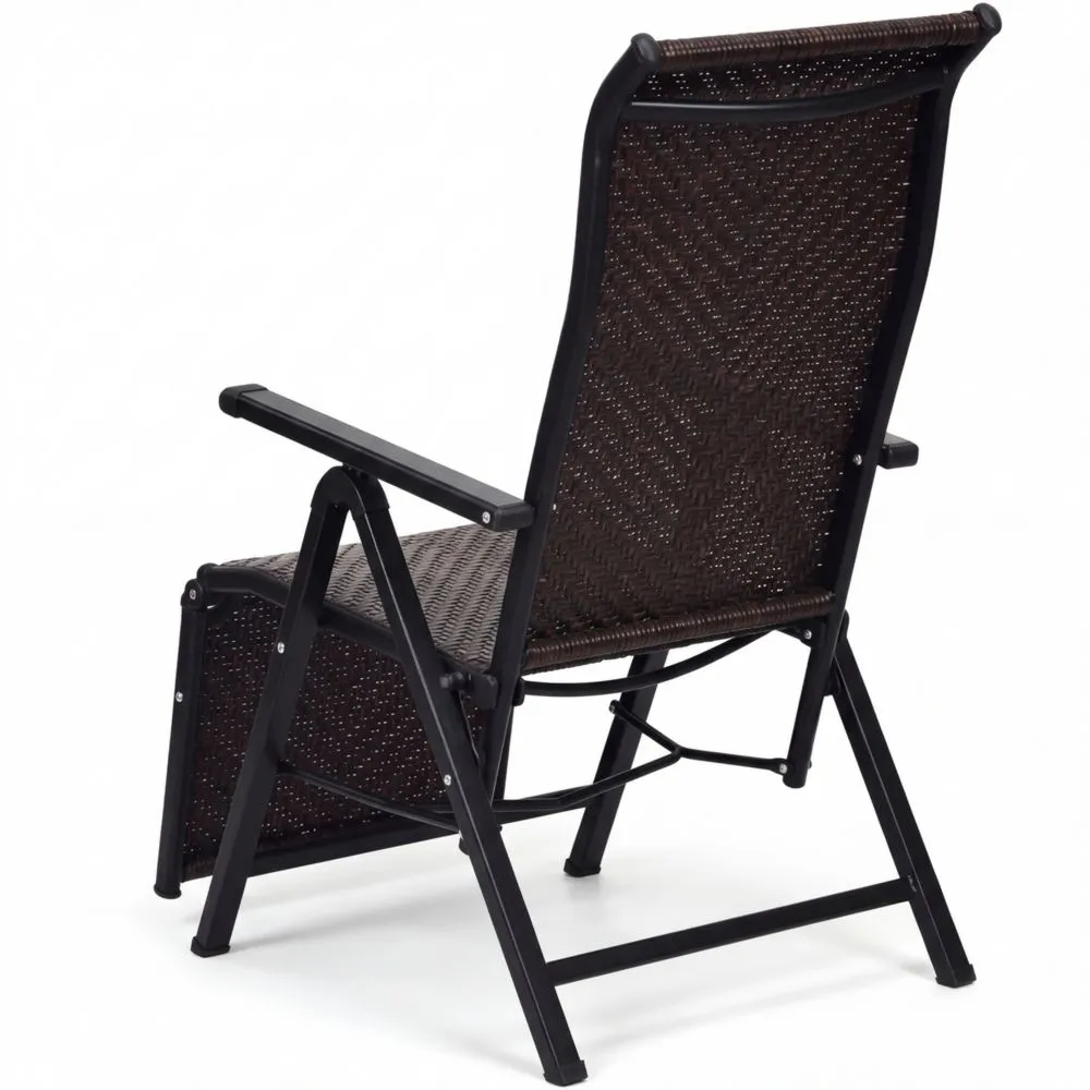 Verstellbare Klappliege aus Rattan für Garten und Balkon