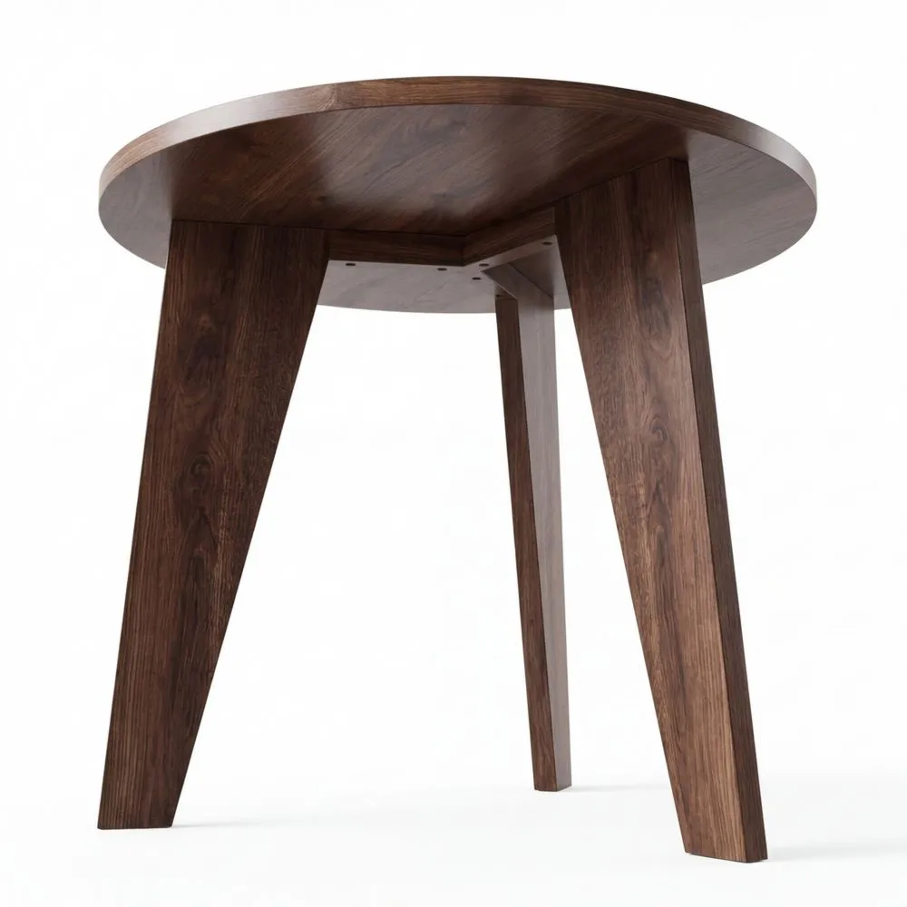 Runder Esstisch für Küche oder Wohnzimmer, Ø 90 cm, modernes Design in Schokoladeneiche