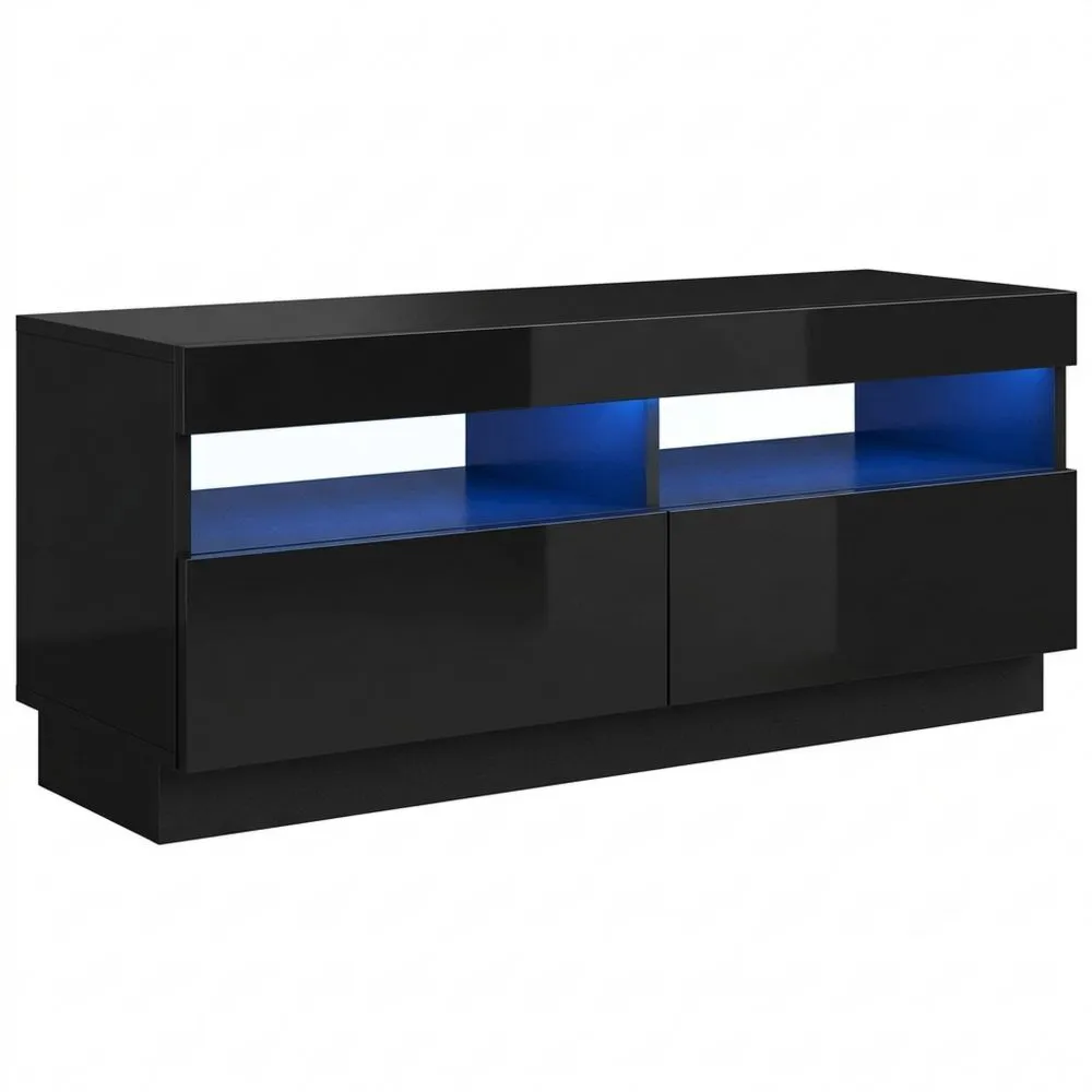 Moderner TV-Schrank mit LED-Beleuchtung, 100x35x40 cm, Schwarz