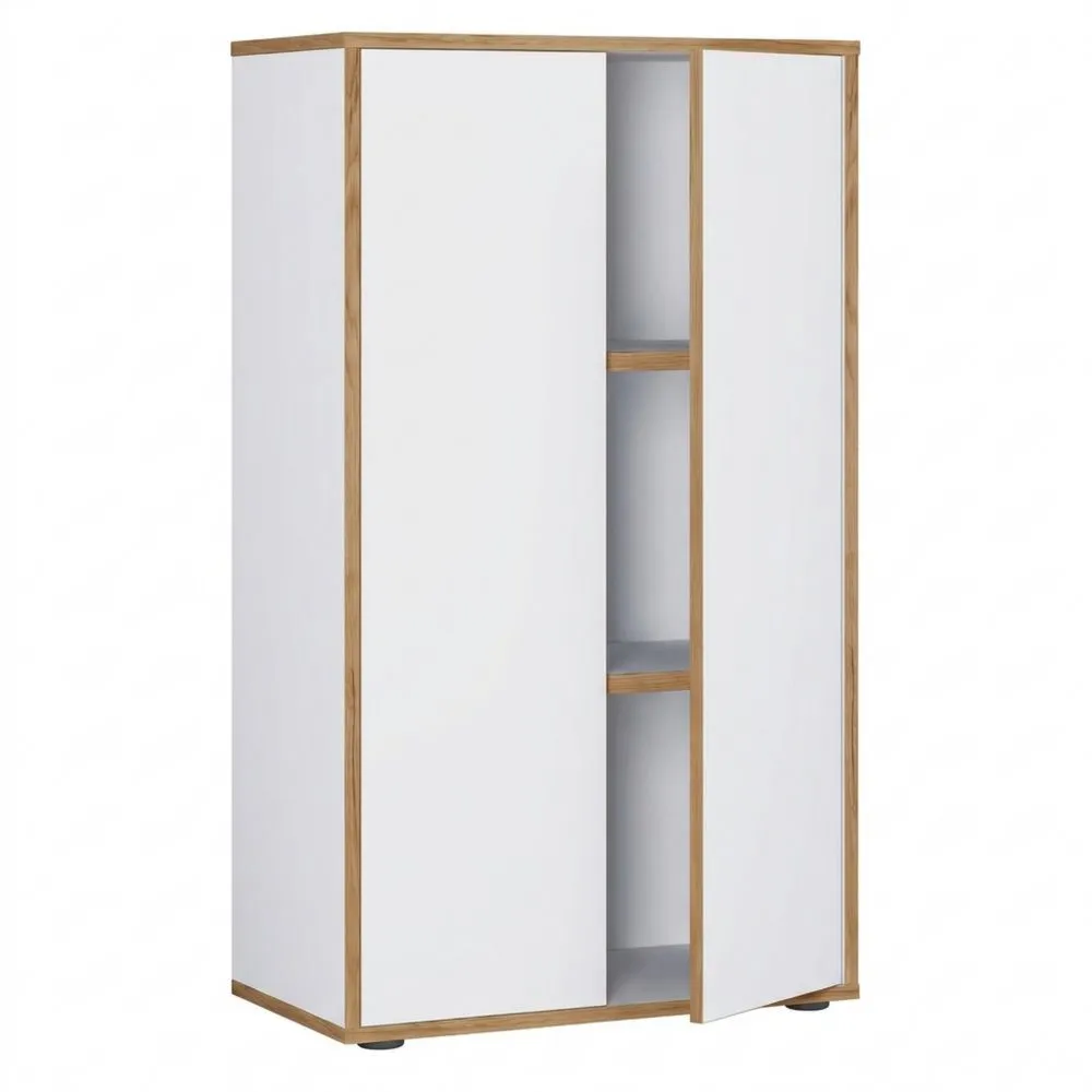 Moderner Büroschrank aus Holz mit Drehtüren, 60 cm Breite