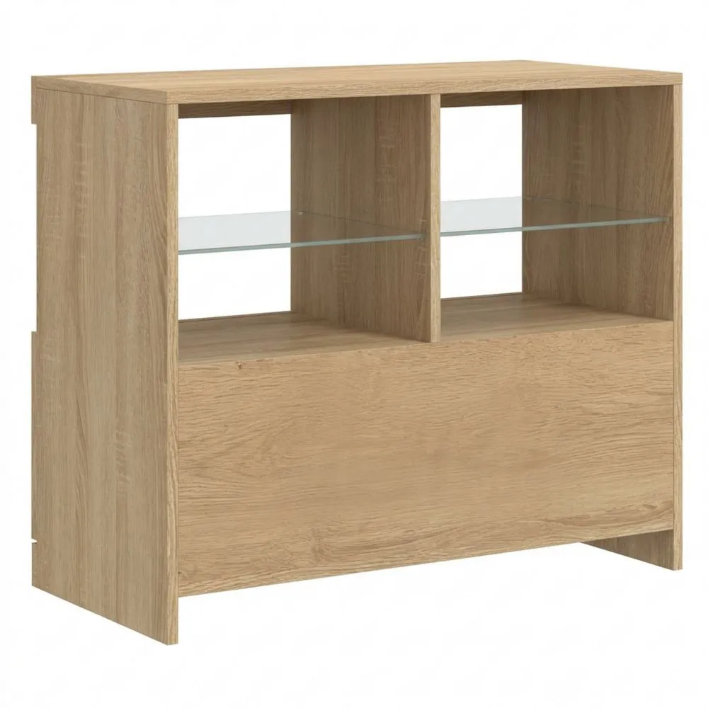 Moderner Anrichte mit LED und viel Stauraum in Eiche