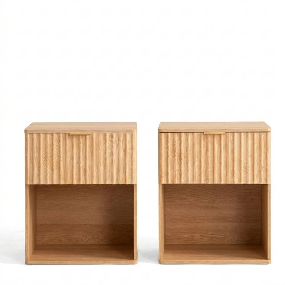 Moderner Holz-Nachttisch mit Schublade für Schlafzimmer und Wohnzimmer