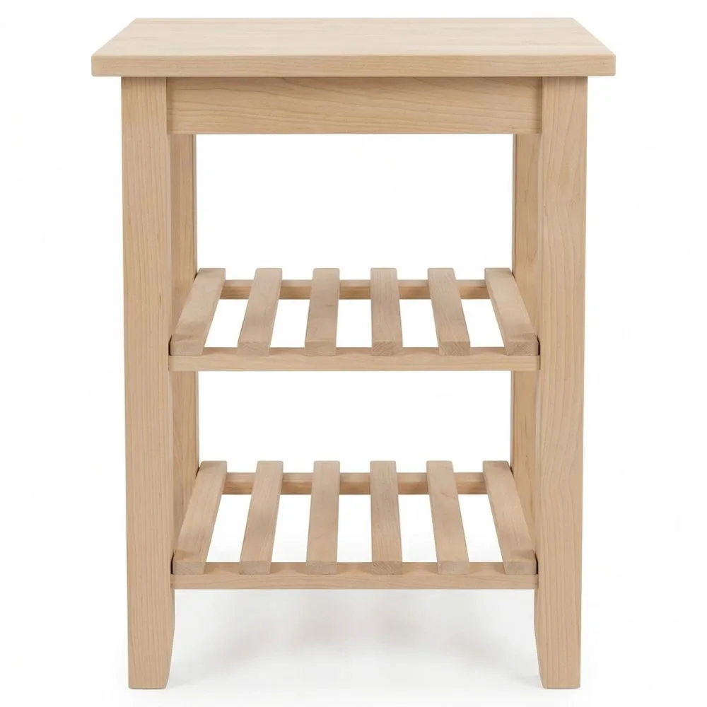 Hölzerner Servierwagen aus Birke, 85 cm