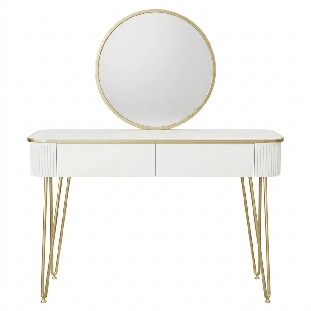 Moderner Frisiertisch mit LED, 3-fach Lichtfarbe, verstellbare Helligkeit