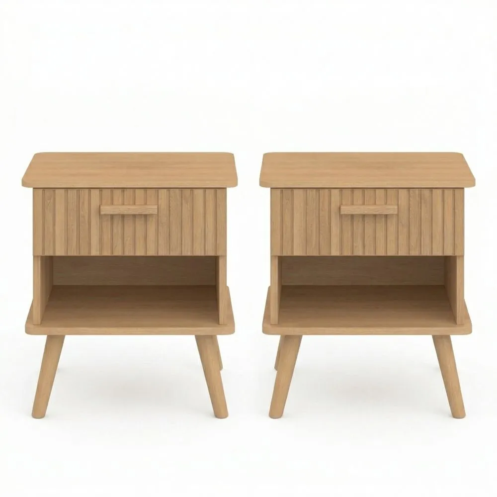 Nachttische Set mit Schublade und Fach