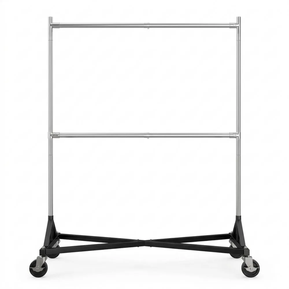 Verstellbarer Schwerlast-Kleiderständer mit Rollen, Tragkraft 250 kg