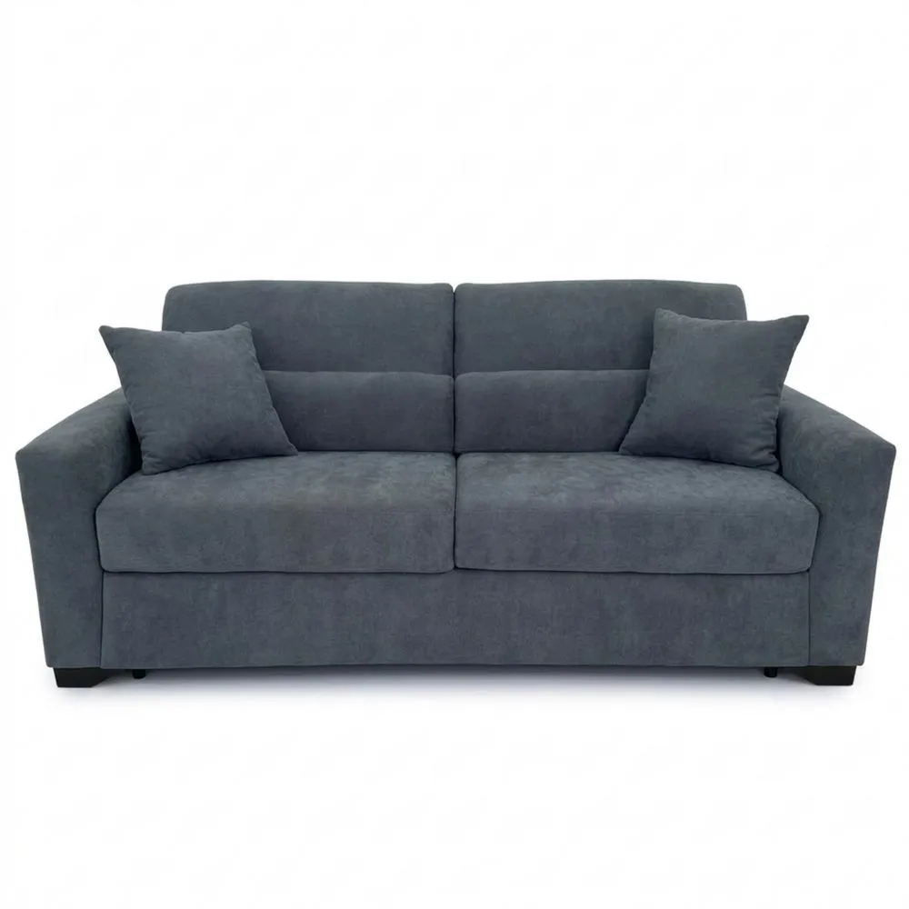 3-Sitzer Sofa mit Schlaffunktion und Klappmechanismus in Grau