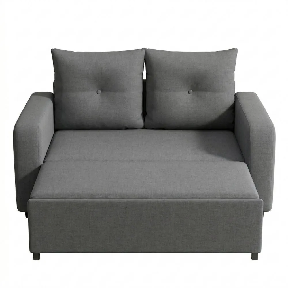 Praktisches Schlafsofa mit Schlaffunktion und USB-Anschluss, grau