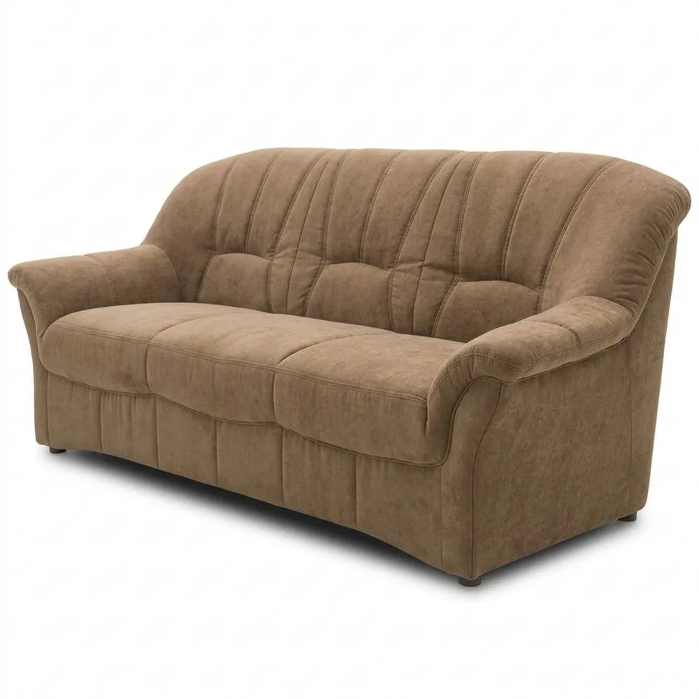 3-Sitzer Sofa mit Federkernpolsterung, klassisches Design, 200 x 57 x 91 cm, braun