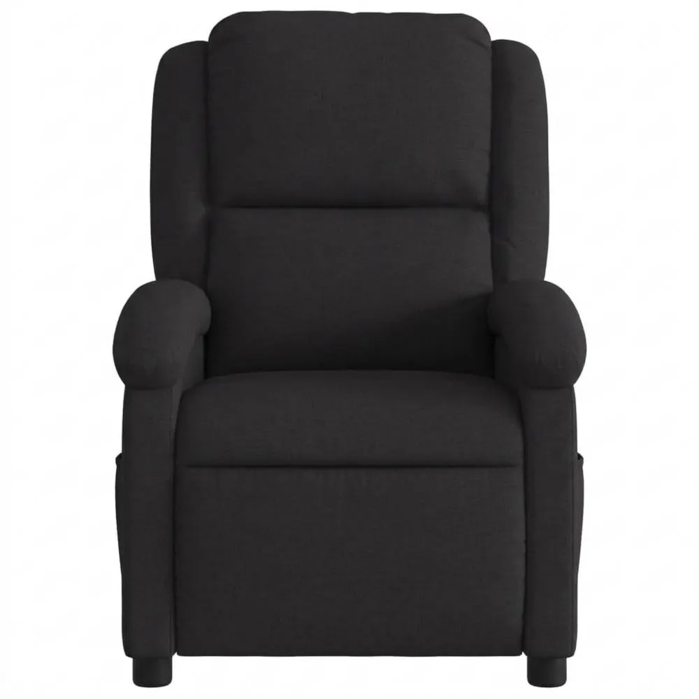 Verstellbarer Relaxsessel mit Stoffbezug, Schwarz