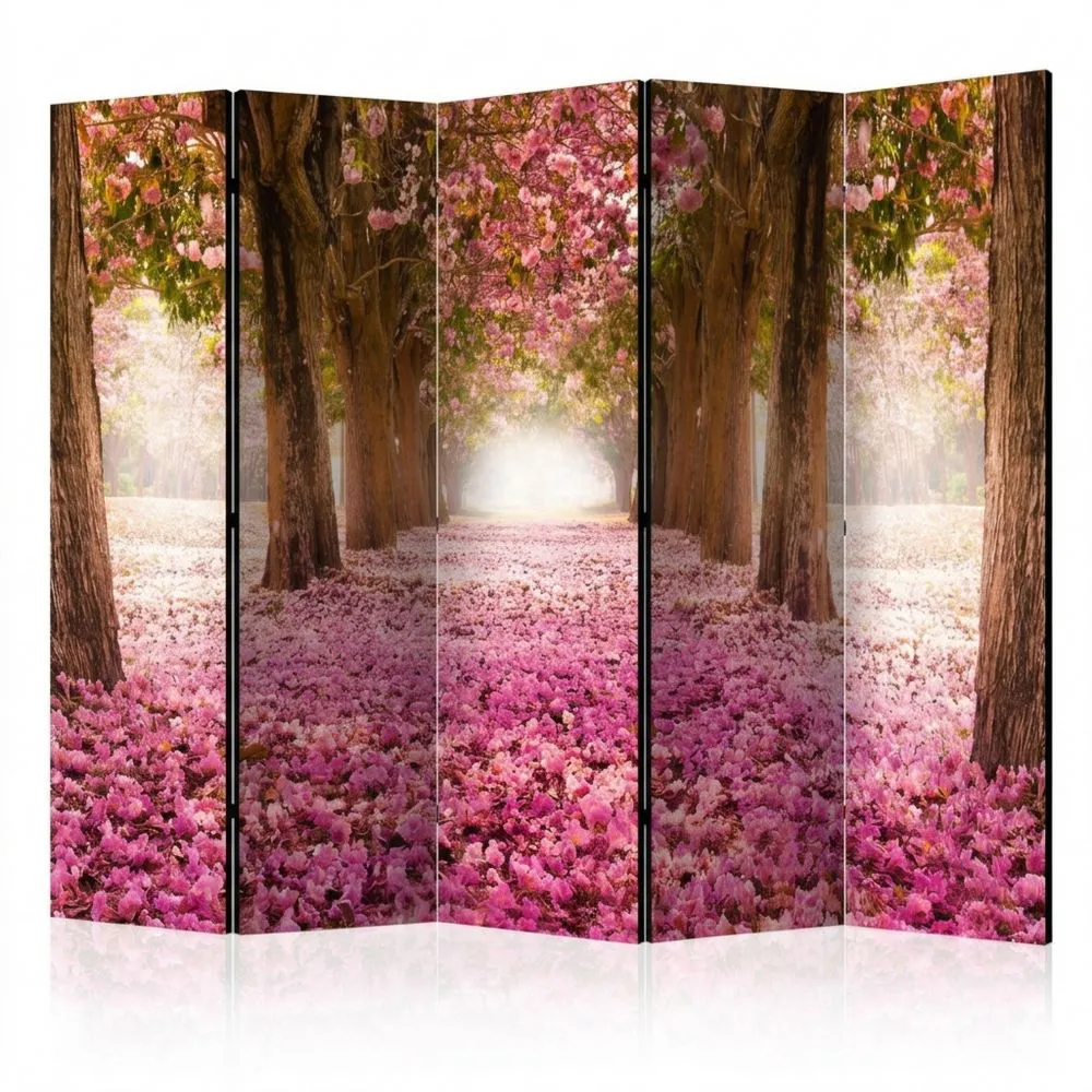 Raumteiler Blumenmotiv 225x172 cm, 5-teilig, Sichtschutz für Wohnzimmer