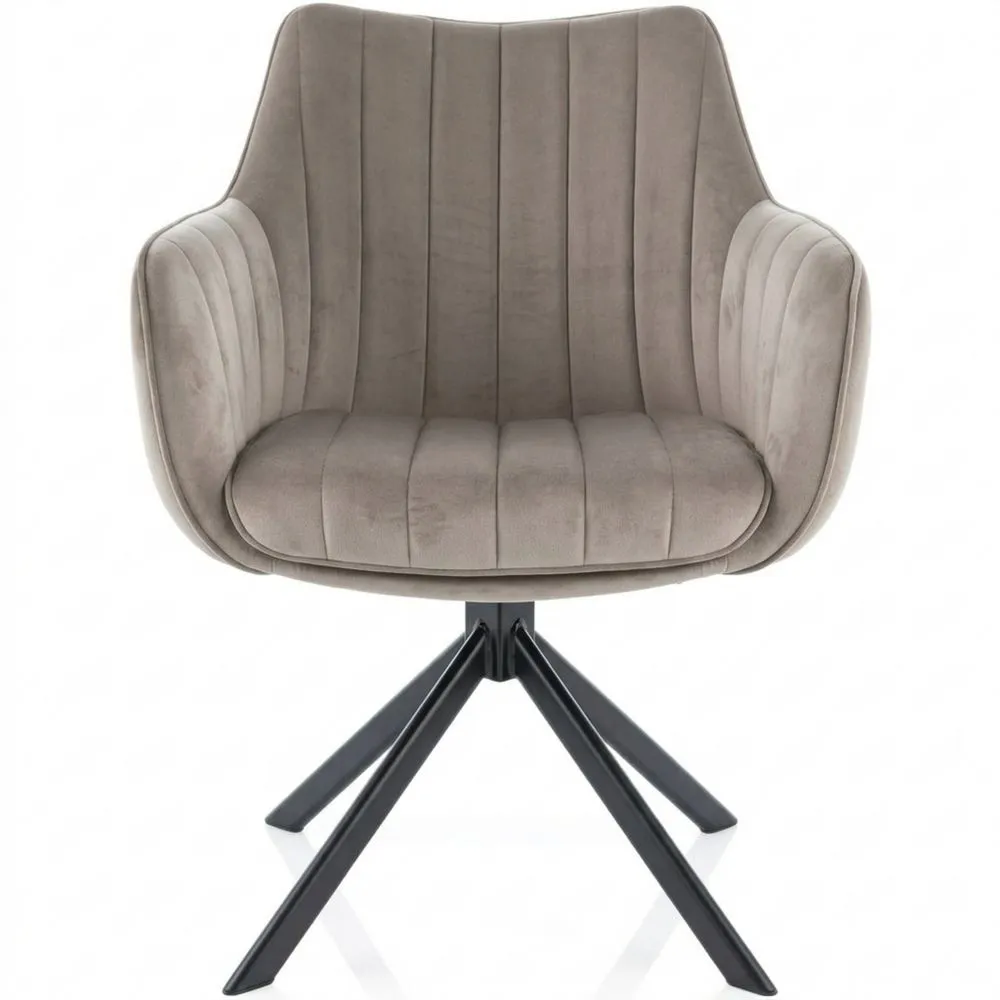 Esszimmer- und Wohnzimmerstuhl aus Samt mit Armlehnen