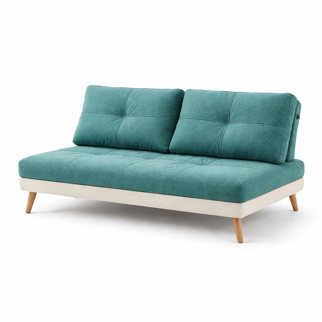 Schlafsofa Stoff Tuerenlos Gruen-Delvirox