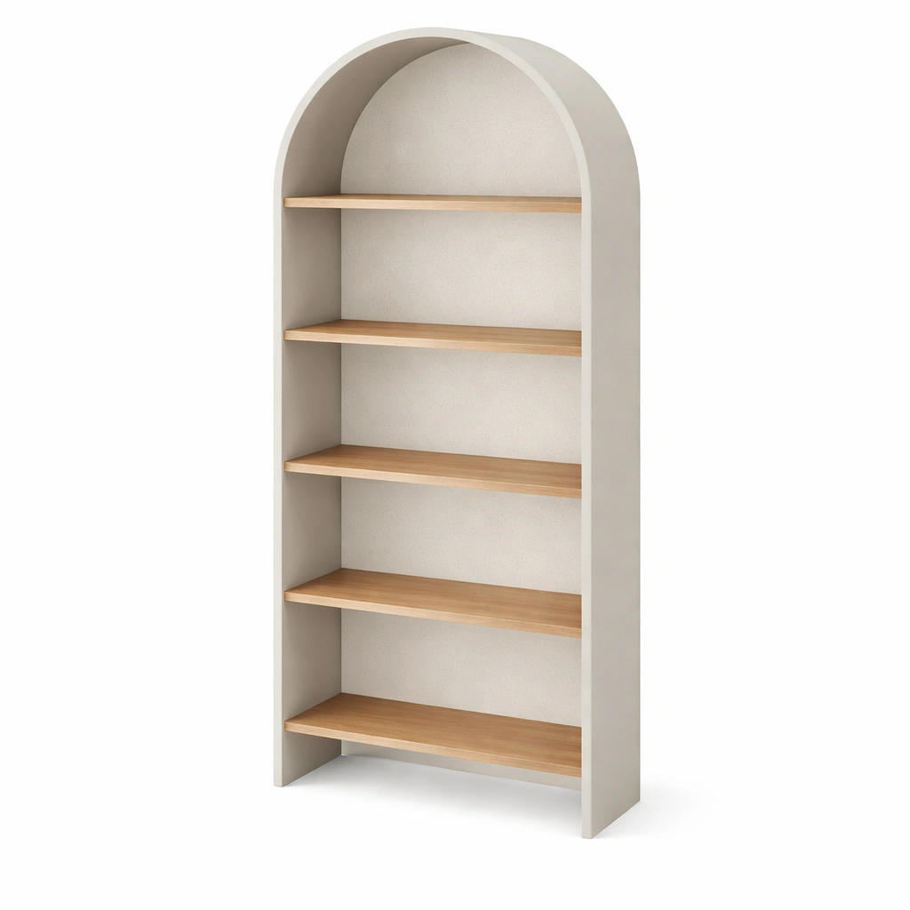 Regal Standregal Holz Beige Bogenform-Delvirox