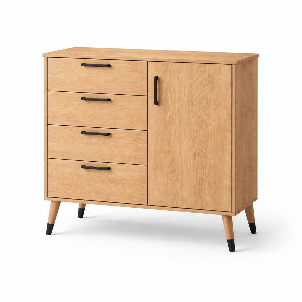 Moderne Sideboard mit Schubladen und Tuere aus Holz-Norianx