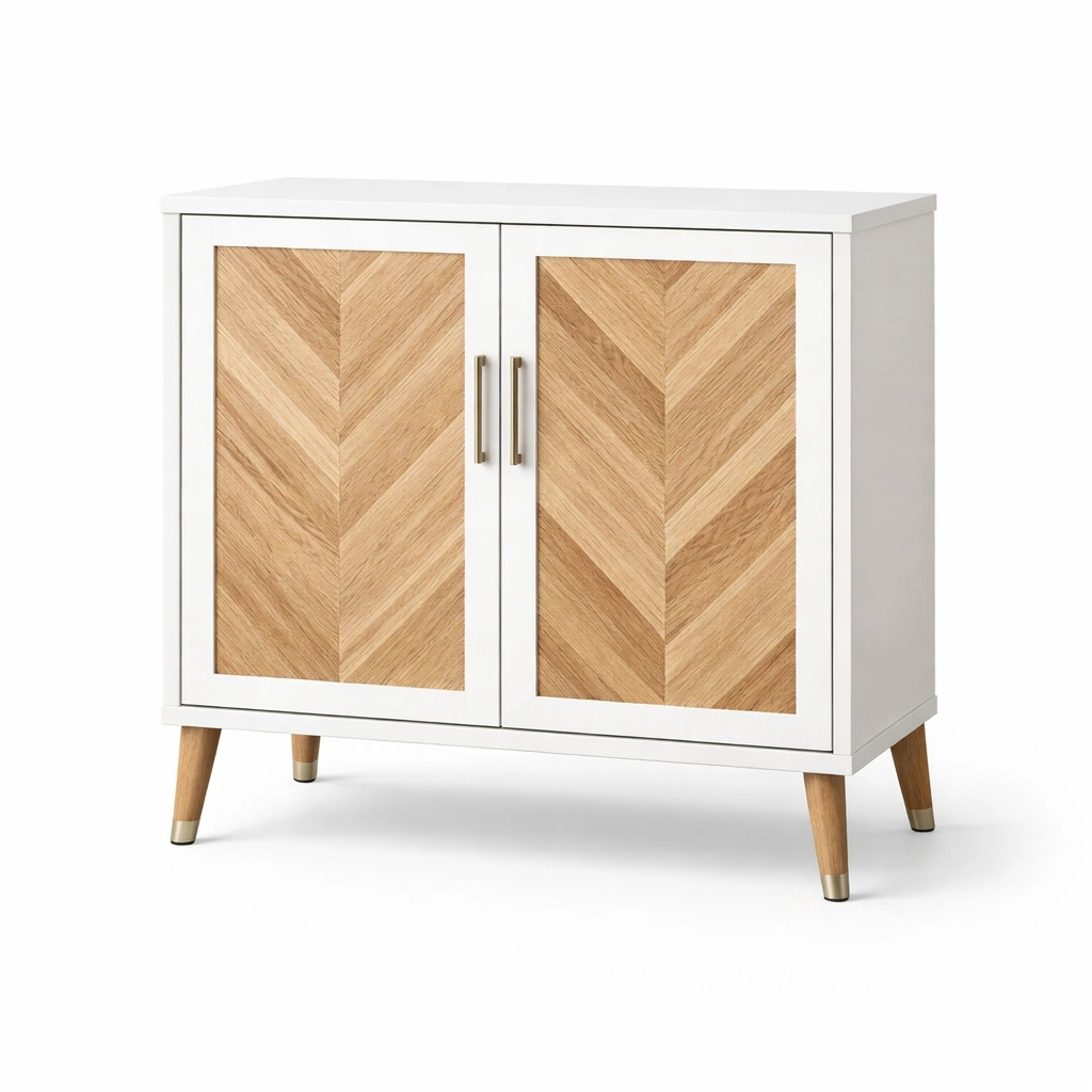 Sideboard mit Holzfront und modernem Muster-Norianx