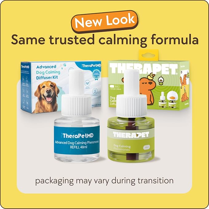 2-Pack 120-Days Dog Calming Diffuser Kits - Dog Pheromone Diffuser for Stress, Destructive Behavior, Pee Accidents, Separation Anxiety, Barking & Chewing - 120-Days Refills - Box May Vary