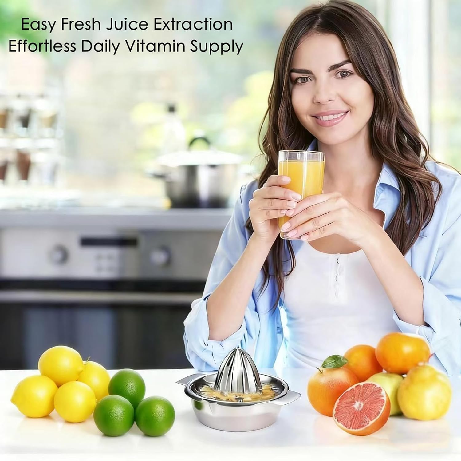 Citrus Lemon Orange Grapefruit Juicer Manual Stainless Steel