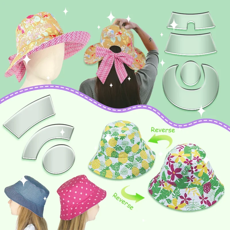 Bow Sunhat Template Cutting Ruler Set-With Instructions
