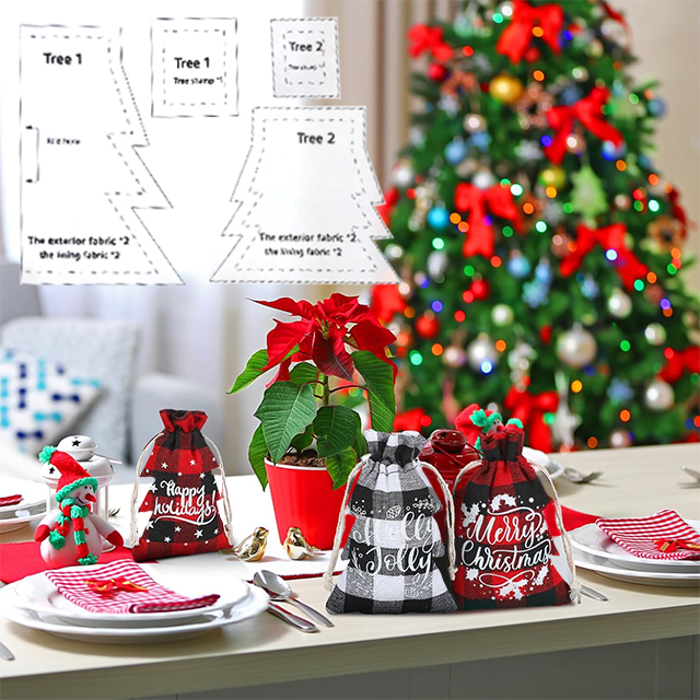Christmas Tree String Bag Sewing Acrylic Template (2 SIZE)- With Instructions